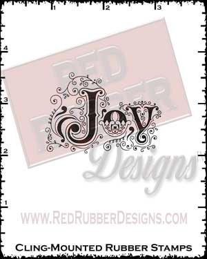 Ornamental Joy Cling Mounted Rubber Stamp from Red Rubber Designs