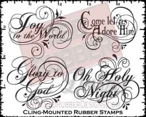 Flourished Tidings Cling Mounted Rubber Stamps from Red Rubber Designs