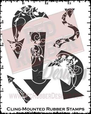 Elegant Arrows Cling Mounted Rubber Stamps from Red Rubber Designs