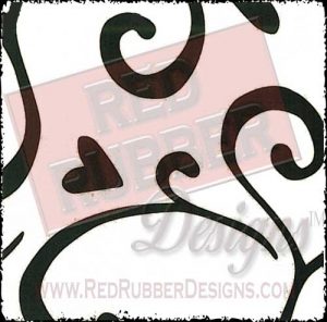 Swirly Heart Background Unmounted Rubber Stamp from Red Rubber Designs