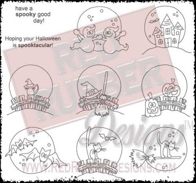 Spooktacular Unmounted Rubber Stamps from Red Rubber Designs