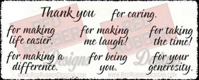 Thank You Words Unmounted Rubber Stamps from Red Rubber Designs