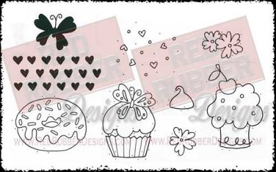 Sweet Day Cupcake Unmounted Rubber Stamps from Red Rubber Designs